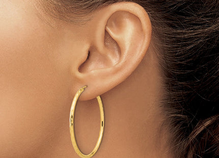 14k Polished and Satin D/C Endless Hoop Earrings (Style TF2187)