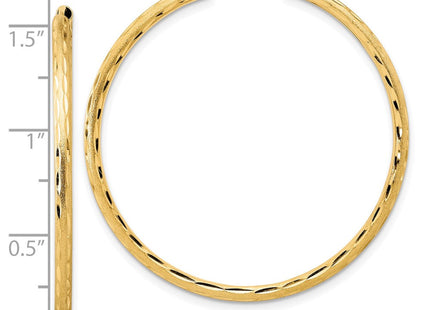14k Polished and Satin D/C Endless Hoop Earrings (Style TF2187)