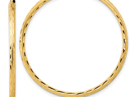 14k Polished and Satin D/C Endless Hoop Earrings (Style TF2187)