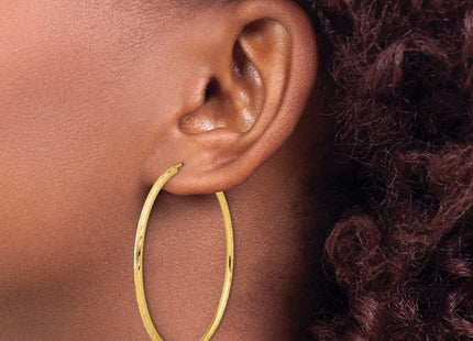 14K gold hoop earrings, another view