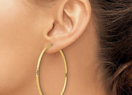 14K gold hoop earrings, another view
