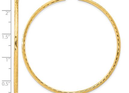 14K gold hoop earrings, further view