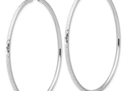 14k White Gold Polished and Satin D/C Endless Hoop Earrings (Style TF2189W)