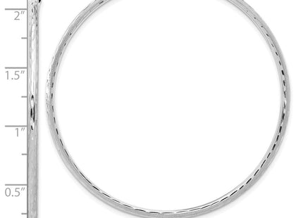 14k White Gold Polished and Satin D/C Endless Hoop Earrings (Style TF2189W)