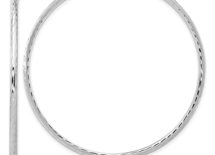 14k White Gold Polished and Satin D/C Endless Hoop Earrings (Style TF2189W)