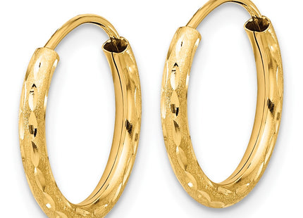14K gold hoop earrings, alternate view