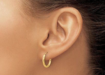 14K gold hoop earrings, another view