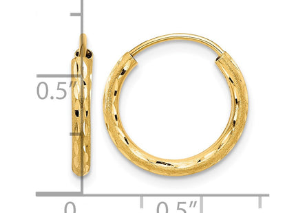 14K gold hoop earrings, further view