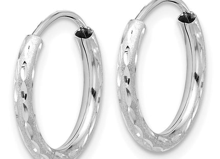14K white gold hoop earrings, alternate view