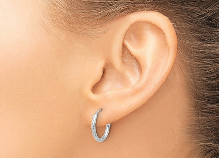 14K white gold hoop earrings, another view