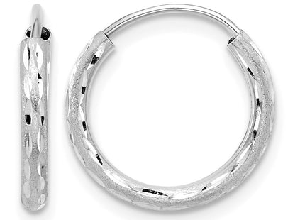 14K white gold hoop earrings