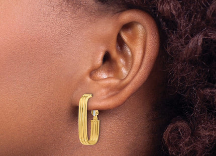 14K gold hoop earrings, another view