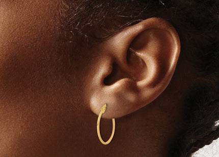 14K gold hoop earrings, another view
