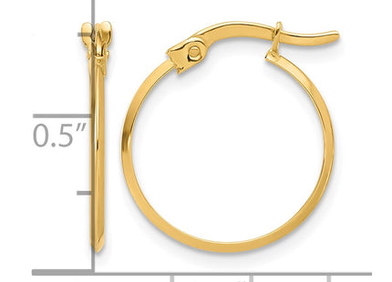 14K gold hoop earrings, further view