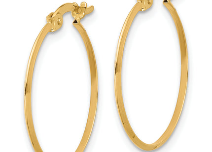 14K Polished Knife Edge Hoop Earrings, 23.25 x 1.1mm