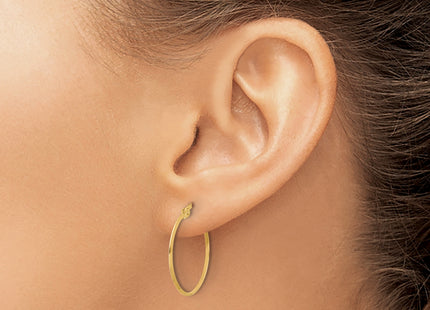 14K Polished Knife Edge Hoop Earrings, 23.25 x 1.1mm