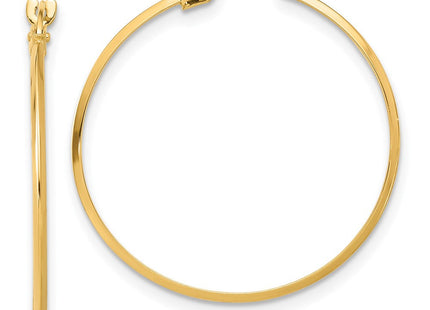 14K Polished Knife Edge Hoop Earrings (Style TF2196)