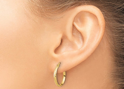 14K gold hoop earrings, another view