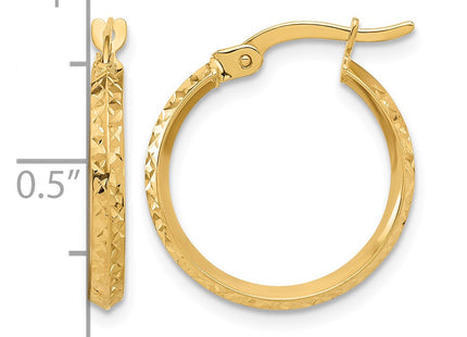 14K gold hoop earrings, further view