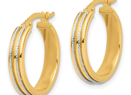 14k Two-tone Earrings Style TF2205 - Classique Jewelry Inc.