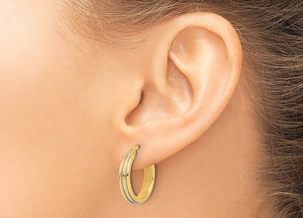 14k Two-tone Earrings Style TF2205 - Classique Jewelry Inc.