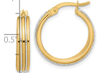 14k Two-tone Earrings Style TF2205 - Classique Jewelry Inc.