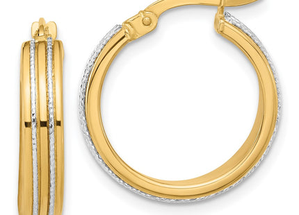 14k Two-tone Earrings Style TF2205 - Classique Jewelry Inc.