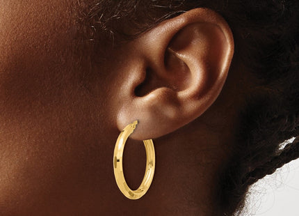 14K gold hoop earrings, another view