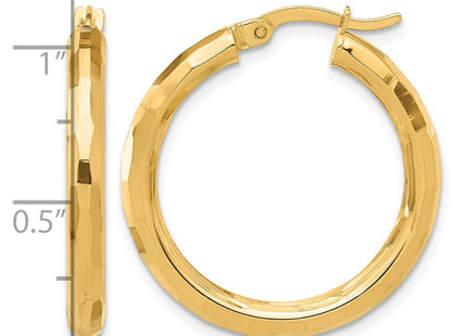 14K gold hoop earrings, further view