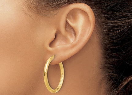 14K gold hoop earrings, another view