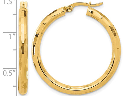 14K gold hoop earrings, further view