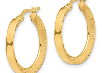 14K Polished and Diamond-cut Hoop Earrings (Style TF2213)