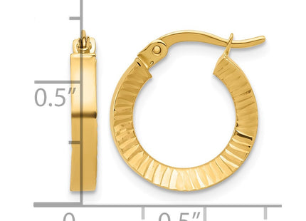 14K gold hoop earrings, further view