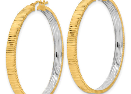 14k Yellow & Rhodium Earrings Style TF2226 - Classique Jewelry Inc.