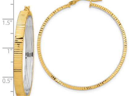 14k Yellow & Rhodium Earrings Style TF2226 - Classique Jewelry Inc.