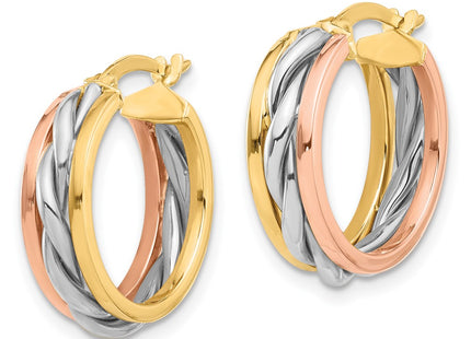14K gold hoop earrings, alternate view