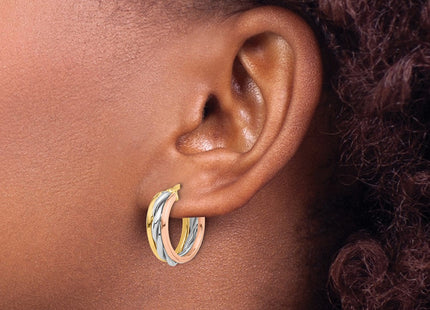 14K gold hoop earrings, another view