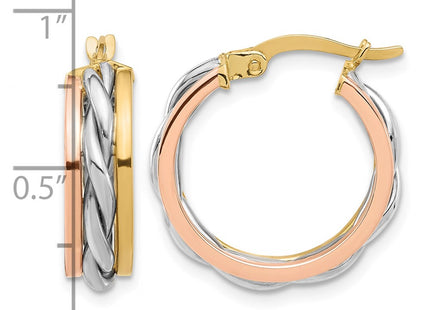 14K gold hoop earrings, further view