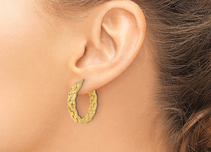 14K gold hoop earrings, another view