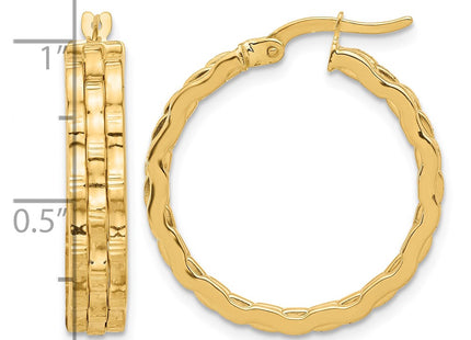 14K gold hoop earrings, further view