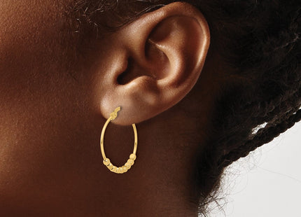 14K gold hoop earrings, another view