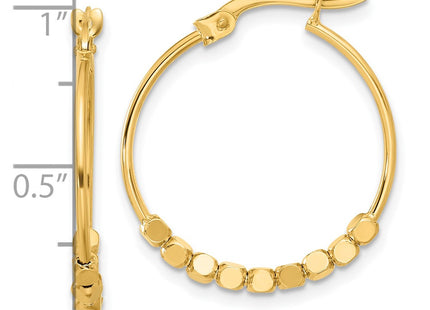 14K gold hoop earrings, further view