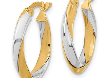 14k Two-tone Earrings Style TF2239 - Classique Jewelry Inc.