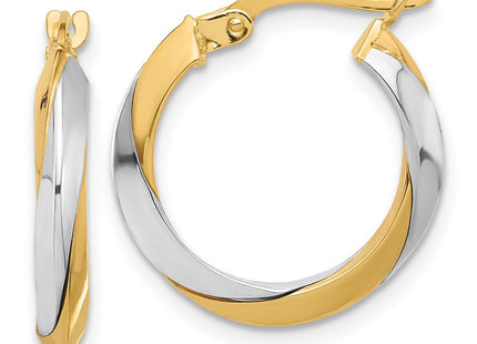 14k Two-tone Earrings Style TF2239 - Classique Jewelry Inc.