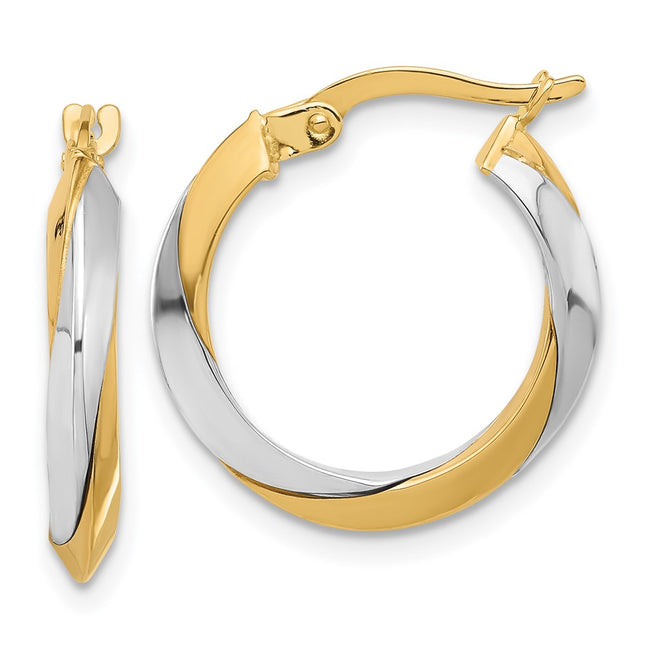 14k Two-tone Earrings Style TF2239 - Classique Jewelry Inc.
