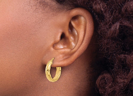 14K gold hoop earrings, another view