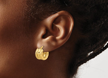14K Polished and Twisted Hoop Earrings (Style TF2253)