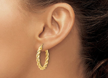 14k Polished Twisted Hoop Earrings (Style TF2255)