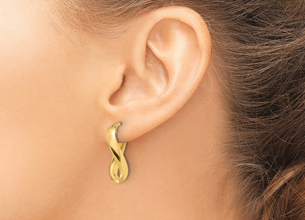 14K Polished Twisted Oval Hoop Earrings, 23.5 x 4mm (2260)