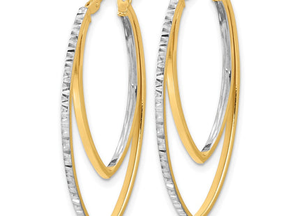 14k Yellow & Rhodium Earrings Style TF2266 - Classique Jewelry Inc.